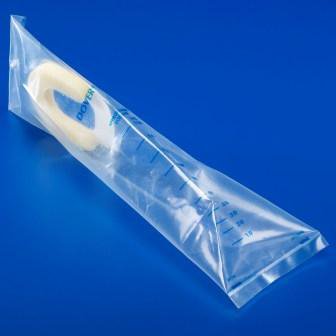 Cardinal Dover Pediatric Urine Collection Bag Polyethylene Adhesive Closure 100 mL (3.4 oz.) Sterile - 145501