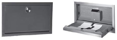 Koala Koala Bear Kare Baby Changing Station Horizontal Mount Rectangular Gray Polyethylene / Stainless Steel Flange - KB100-01ST
