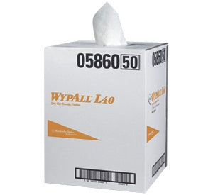 Lagasse WypAll* L40 Dry-Up Hygenic Towel Light Duty White NonSterile Double Re-Creped 19-1/2 X 42 Inch Disposable - KCC05860