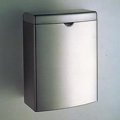 Contura - Feminine Hygiene Waste Receptacle 1 gal. Rectangular Silver Stainless Steel Manual - BOB270