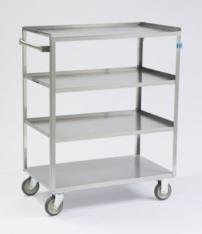 Lakeside Manufacturing - Linen Cart 4 Shelves 300 lbs. Weight Capacity Stainless Steel 3-1/2 Inch Swivel Casters - 333