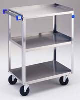 Lakeside Manufacturing Utility Cart Stainless Steel 30.75 X 18.375 X 33 Inch 3 Shelves - 322C/W BRAKE CASTERS