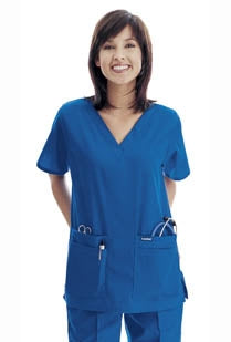 Landau Uniforms - Scrub Shirt Large Grape 4 Pockets Short Set-In Sleeve Female - 8219RPP