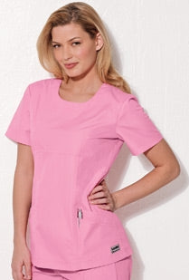 Landau Uniforms Scrub Shirt 2X-Large Royal Blue 2 Pockets Short Sleeves Female - 8162BEPA2XLG