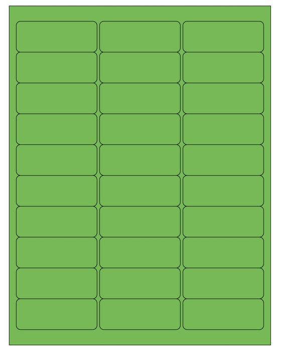 Medical Labels - Green Desktop Laser Labels, 2-5/8" x 1.0"