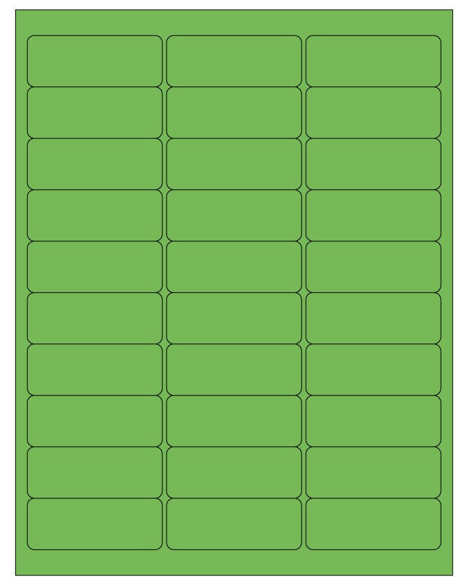 Medical Labels - Green Desktop Laser Labels, 2-5/8" x 1.0"