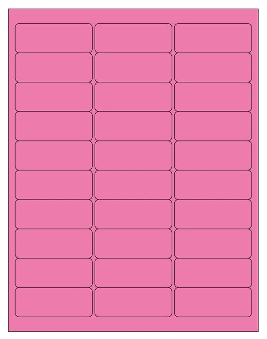 Medical Labels - Pink Desktop Laser Labels, 2-5/8" x 1.0"