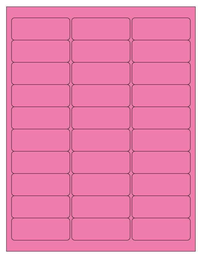 Medical Labels - Pink Desktop Laser Labels, 2-5/8" x 1.0"