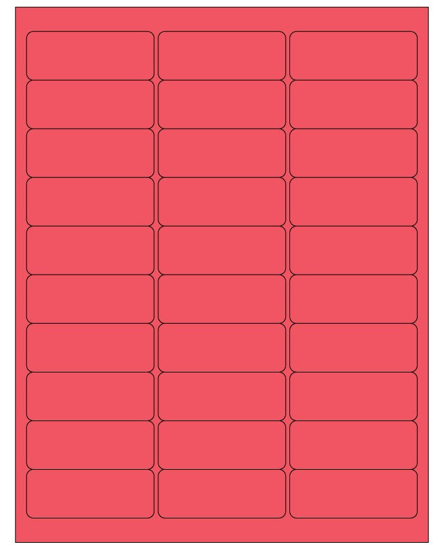 Medical Labels - Red Desktop Laser Labels, 2-5/8" x 1.0"