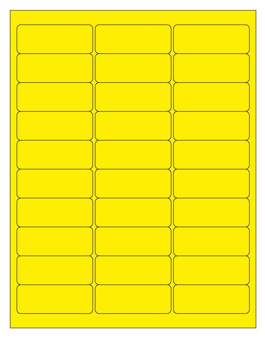 Medical Labels - Yellow Desktop Laser Labels, 2-5/8" x 1.0"