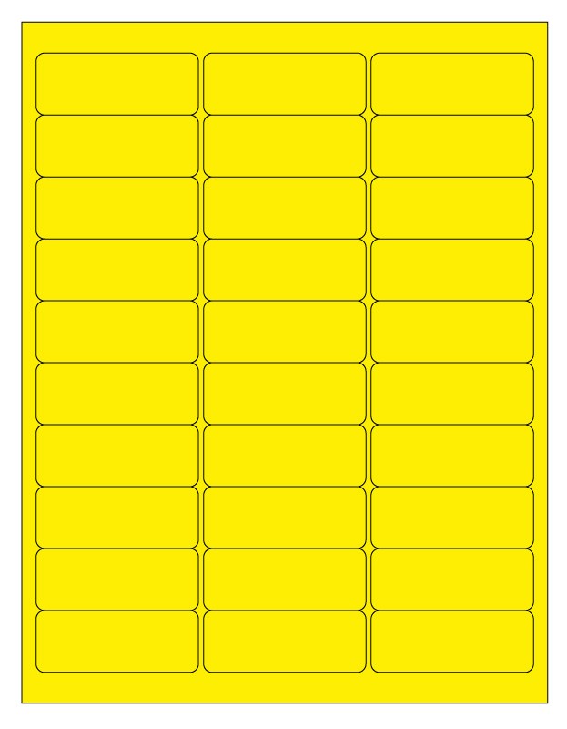 Medical Labels - Yellow Desktop Laser Labels, 2-5/8" x 1.0"
