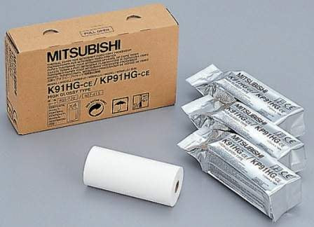 Lynn Medical Mitsubishi Video Printer Paper Thermal 110 mm X 20 Meter Roll Without Grid - K-91HG