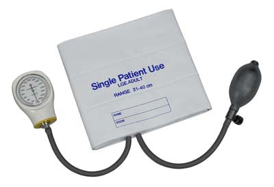 Mabis Healthcare Mabis Aneroid Sphygmomanometer Pocket Style Hand Held 2-Tube Large Adult Size Arm - 06-148-196