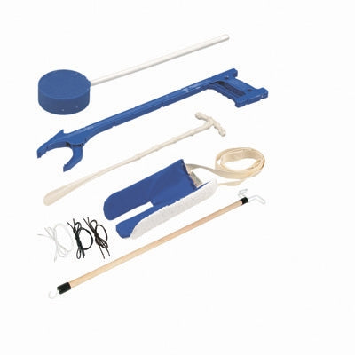 Deluxe - ADL Hip / Knee Equipment Kit Reacher - 24 Inch Length / Shoehorn - 19-1/2 Inch Length / Dressing Stick - 27 Inch Length / Handled Bath Sponge - 22-1/2 Inch Length / Shoelace 24 Inch and 30 Inch Length - 641-8177-0000