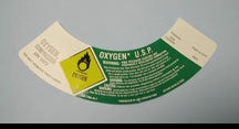 Barkley - Pre-Printed Label Laboratory Use Beige / Green Oxygen Filled Black / White Biohazard - 1306L