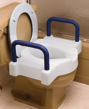 Maddak Tall-ette Toilet Seat Extra Wide, 22-1/2 Inch W, Contoured Soft Foam Armrests - 725891000