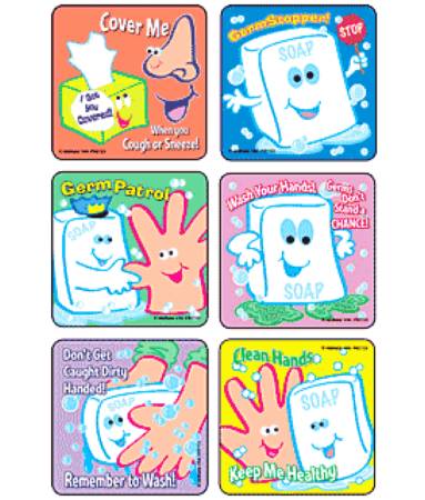 Medibadge Kids Love Stickers 90 Per Unit Germstoppers , Assorted Sticker - M2153