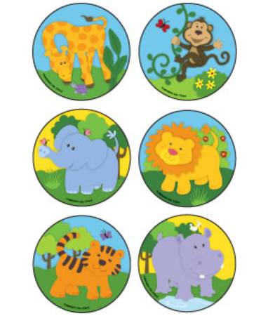 Kids Love Stickers - 90 per Unit Baby Zoo Animals , Assorted Sticker - 2842