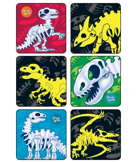 Medibadge Kids Love Stickers 90 Per Unit Glow-In-The-Dark Dinosaur Bones Sticker - 2893P