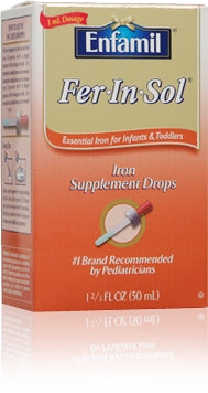 Mead Johnson Fer·In·Sol Mineral Supplement Iron 5 mg / 0.6 mL Strength Oral Drops 1.5 oz. Unflavored - 74026