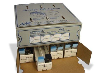 Micromate - Slide Storage Box 4 Drawers, 2000 Slide Capacity, Wax Coated Corrugated Paper For Microscope Slides - H-400