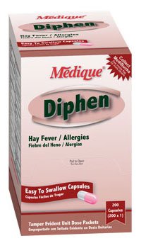Medique Products Diphen Allergy Relief 25 mg Strength Tablet 200 Packets Per Box - 18447