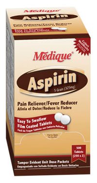 Medique Products Pain Relief 325 mg Strength Aspirin Tablet 24 per Bottle - 11664