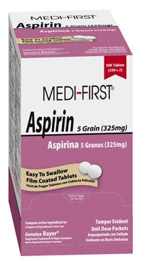 Medique Products Medi-First Pain Relief 325 mg Strength Aspirin Tablet 100 per Bottle - 80533