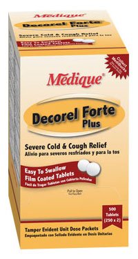 Medique Products Decorel Forte Plus Cold and Cough Relief 325 mg - 5 mg - 200 mg - 15 mg Strength Tablet 2 per Pack - 42513