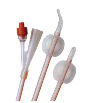 Coloplast Folysil Foley Catheter 2-Way Coude Tip 5 - 15 cc Balloon 14 Fr. Silicone - AA6314