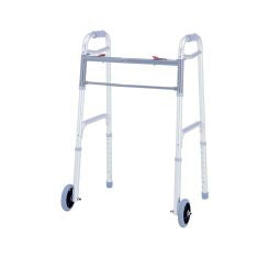 Merits Health Products Dual Release Folding Walker Adjustable Height Deluxe Aluminum Frame 300 Lbs. Weight Capacity 32-1/2 To 39-1/2 Inch Height - W124