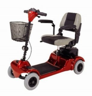 Merits Health Products 4 Wheel Electric Scooter Mini-Coupe 4 Wheel Red / Blue - S549