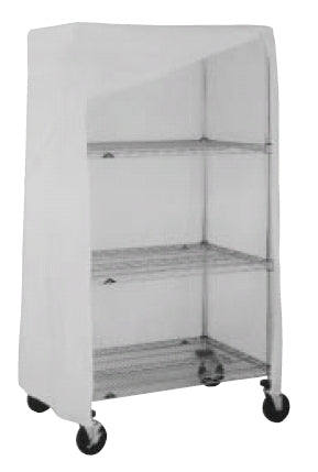 Intermetro Industries Cart Cover 72 L X 74 H X 24 D Inch, Coated White, Waterproof Vinyl Nylon, Velcro Closure - 24X72X74VC