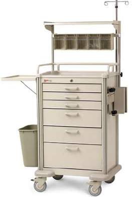 Intermetro Industries Basix Plus Treatment Cart Steel / Aluminum 30 X 24.125 X 45 Inch 6 Drawers Light Taupe - BP3210TL