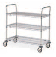 Intermetro Industries MW Series Utility Cart Stainless Steel / Chrome / Plastic 24 X 18 X 39 Inch 3 Shelves - W701