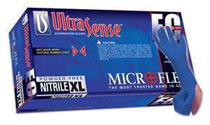 Microflex Medical Ultrasense EC Exam Glove 2X-Large NonSterile Nitrile Standard Cuff Length Textured Fingertips Blue Not Chemo Approved - USE-880-XXL