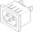 Midmark AC Connector Receptacle 1/4 Inch Tabs, Panel Cutout: 787 X 1.083 Inch, Snap-In - 015-0639-00