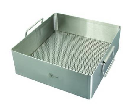 Miltex Miltex Sterilization Tray Rolled Edge Perforated Bottom Stainless Steel 3-1/2 X 10 X 10-1/2 Inch - 3-500