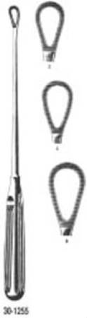 Miltex - Uterine Curette Greene 11 Inch Length Hollow Handle with Grooves Size 4 Tip Blunt Serrated Loop Tip - 30-1255-4