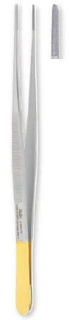 Miltex Dressing Forceps Potts-Smith 9-3/4 Inch Stainless Steel / Tungsten Carbide Straight Cross Serrated - 6-158TC