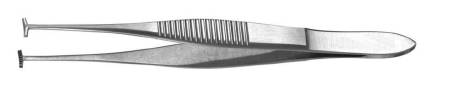 Miltex Padgett Tissue Forceps Converse-Green 4 Inch Surgical Grade Stainless Steel NonSterile NonLocking Thumb Handle Straight 13 mm Serrated T-Shaped Tips - PM-4242