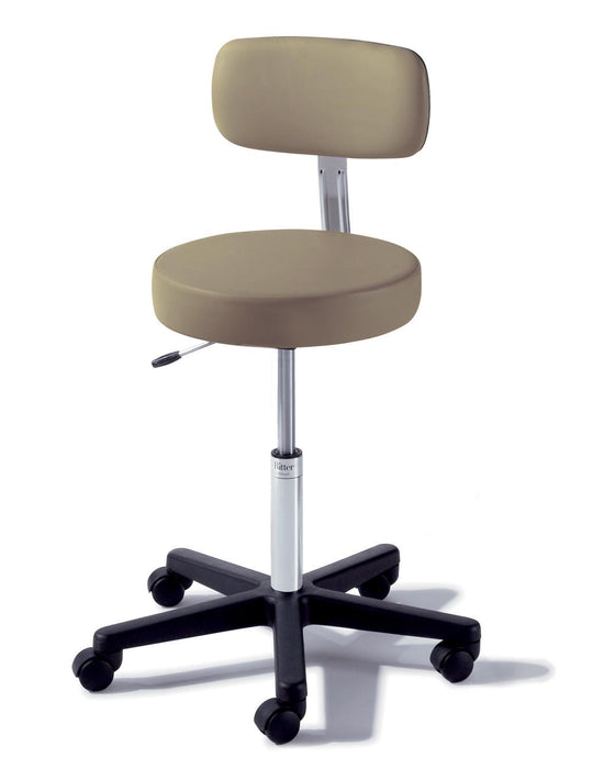 Midmark STOOL, EXAM AUTO LOCKING CASTERS OBSIDIAN W/BACK - 273-005-857