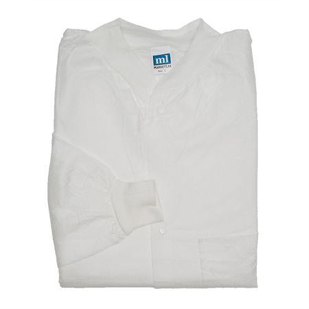 Marketlab Disposable Lightweight Lab Jackets White - 11 Per Pack