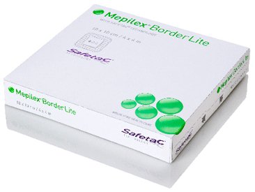 Molnlycke Mepilex Border Lite Thin Silicone Foam Dressing 1-3/5 X 2 Inch Rectangle Silicone Adhesive with Border Sterile - 281000