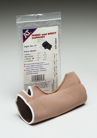 AT - Wrist / Hand Support Elastic Left or Right Hand Beige Medium - 14 MED