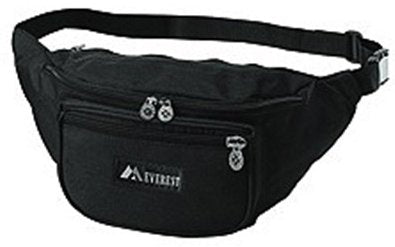 Everest Trading Corp - Fanny Pack Black Polyester 13.5 X 5.5 X 3.5 Inch - 044MD-BLACK