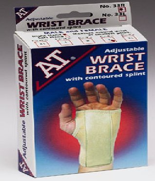 AT - Wrist Brace Glove Style Metal / Neoprene Right Hand Black Medium - M-33R-MED