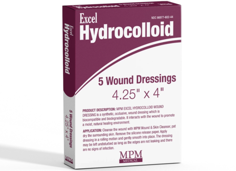 MPM Medical Excel Hydrocolloid Dressing 4 X 4-1/4 Inch Square Sterile - P00602