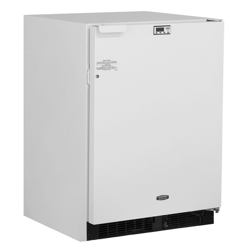 Marvel Scientific 24" All Freezer, White Door, White Cabinet, Probe Port, Door Lock, Frost Free