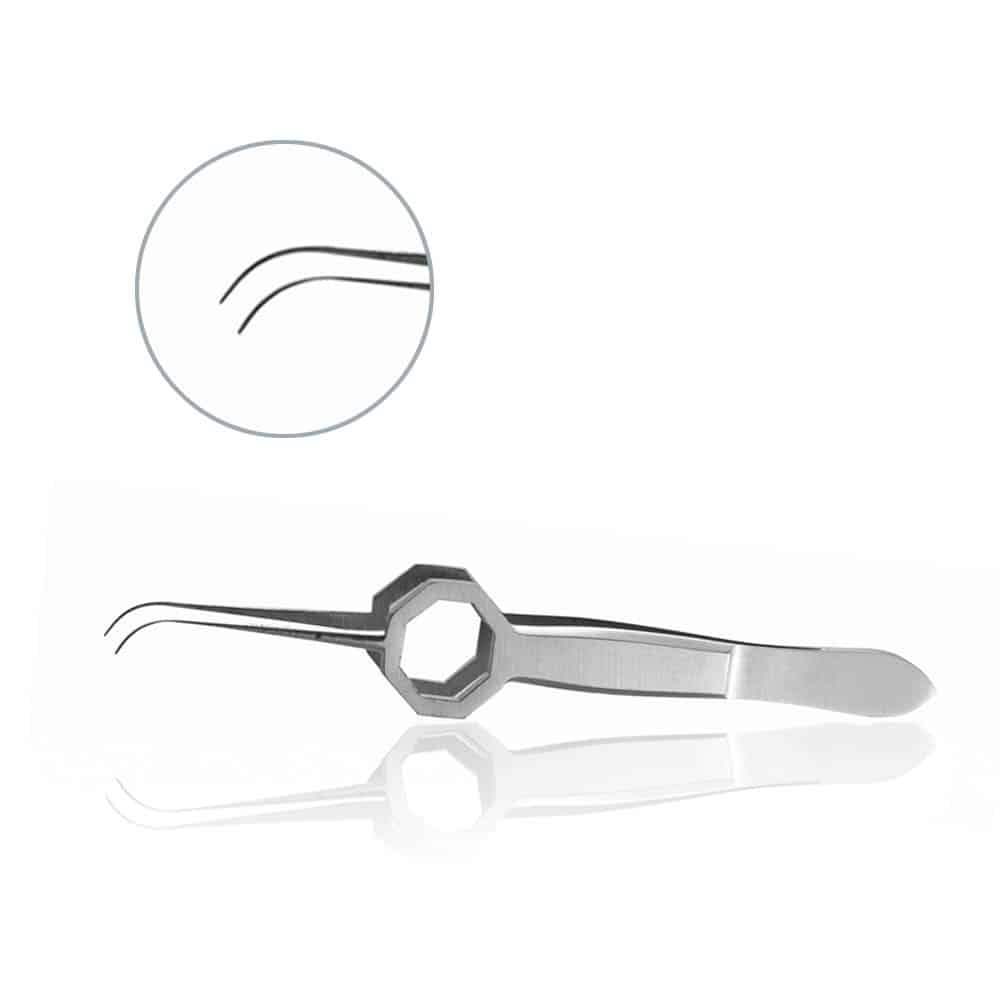 Mopec Forceps, Micro Grooved Tissue, Curved – AB154